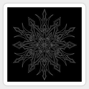 SYM STAR-TRIBAL- SNOWFLAKE DESIGN WHITE OUTLINE-TEEPUBLIC Sticker